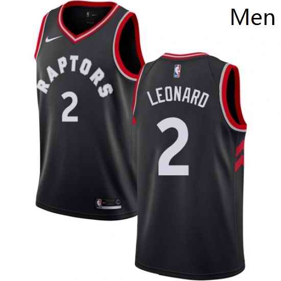 Mens Nike Toronto Raptors 2 Kawhi Leonard Swingman Black NBA Jersey Statement Edition